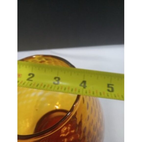 Empoli Amber Art Glass Vase/Candle Holder Signed Made In italy - Picture 7 of 7